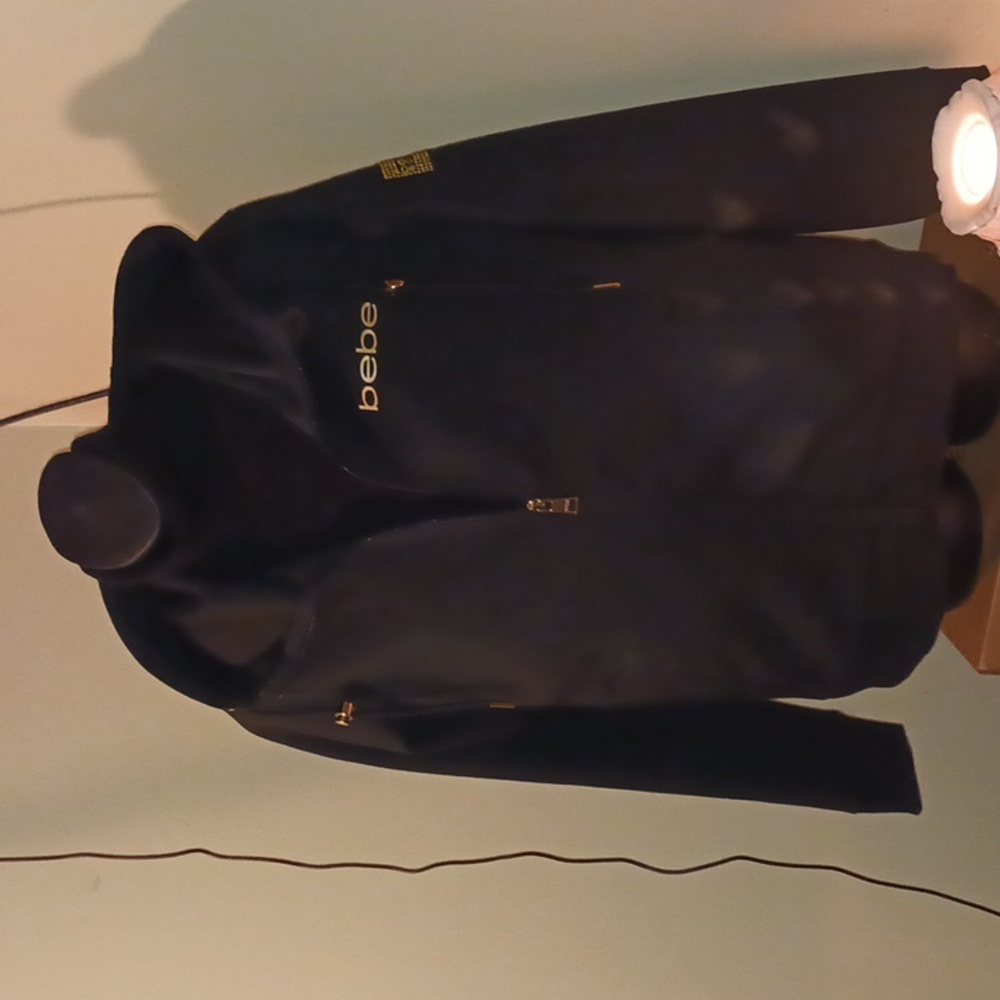 Bebe Sport! NWOT Black and soft brushed gold, hoodie, outerware, jacket!